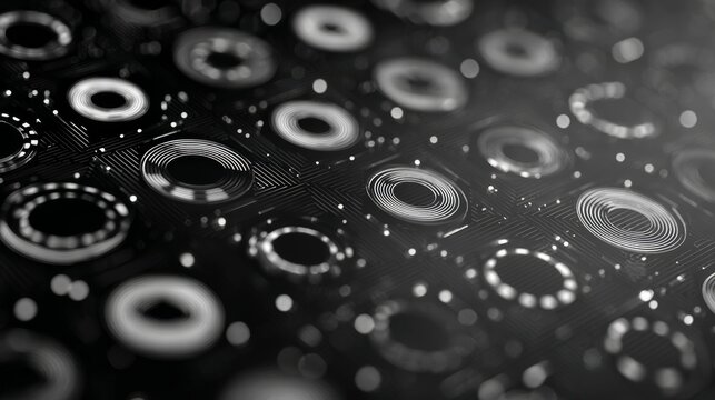 abstract semiconductor wafer patterns, monochrome palette