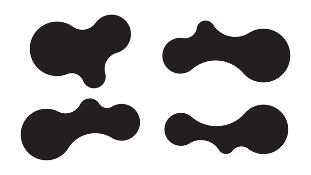 Set of abstract metaball shapes