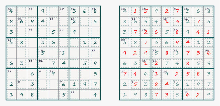 Summer sudoku activity sheet with medium difficulty puzzle grid  