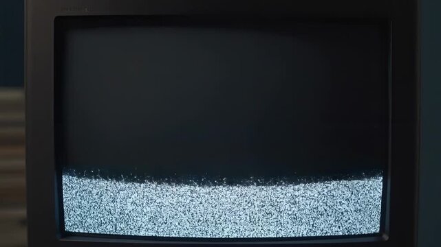 Vintage tv static transitioning to black screen in three frames