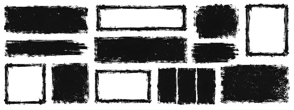 Wavy abstract rectangle text boxes silhouette. Organic square quote frames with irregular edges. Curvy geometrical uneven callouts, rough labels. Doodle kids elements, geometric vector promo shapes.