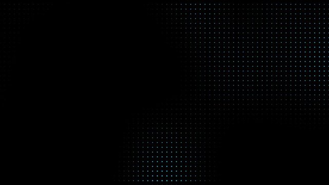 Animated halftone dot grid of white dots, halftone dot motion pattern seamless loop, gradient overlay effect, UI technology background, animated textures, grunge patterns, overlay halftone texture.