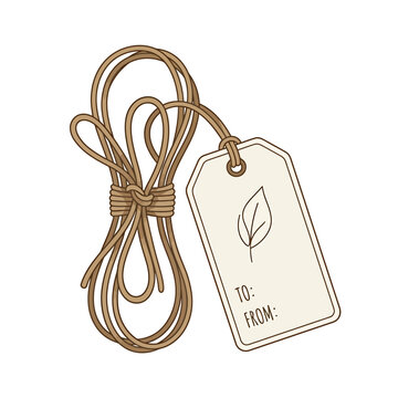Gift tag with twine string