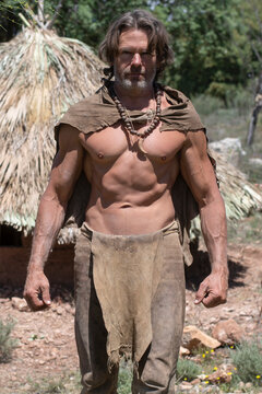 Primitive buckskin warrior