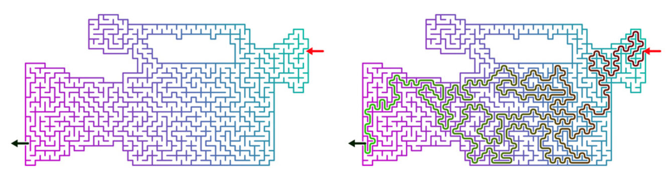 A maze in the form of a video camera with confusing paths