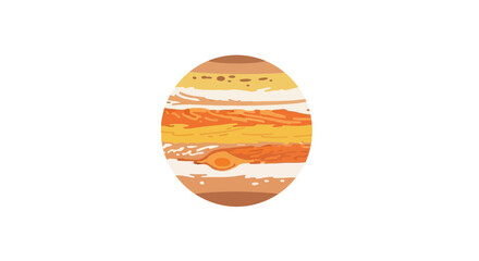 Stylized Jupiter Planet Illustration with Swirling Bands and Great Red Spot © Dadi
