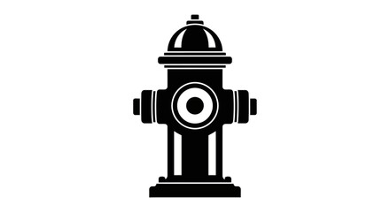 Obraz premium Black fire hydrant icon, urban infrastructure symbol, city background