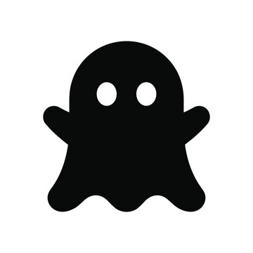 Cute Ghost Silhouette Vector Icon