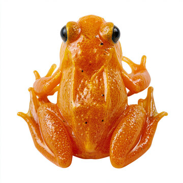 golden mantella frog isolated on white transparent background - design element cut-out object
