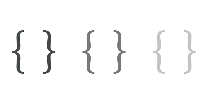 bracket Curly Brace Icon Vector.