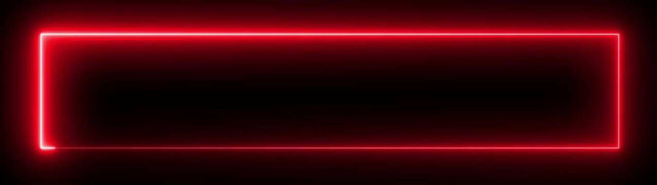 Seamless loop animated rectangle picture frame with two tone neon color 4K video motion graphic isolated on transparent background. Empty copy space, Futuristic light effect for overlay element. 4k