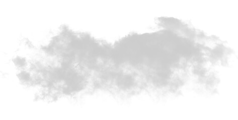 Fototapeta premium Broken Cloud Patch, Soft Gray Midlevel Clouds Isolated on Transparent Background (PNG Overlay)