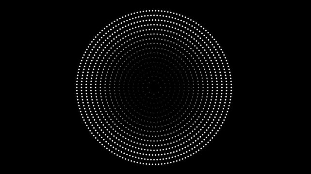 Breathing Mandala Animation: White Dot Concentric Rings Sacred Geometry Pulse Wave Loop Meditative Tidal Ocean Wave Radial Pattern Black Background
