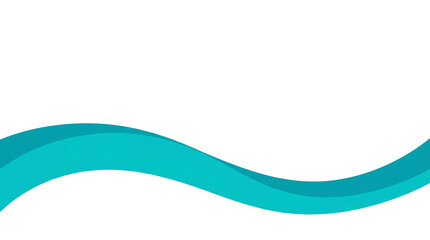 Obraz premium Cyan curved ribbon wave with transparent background