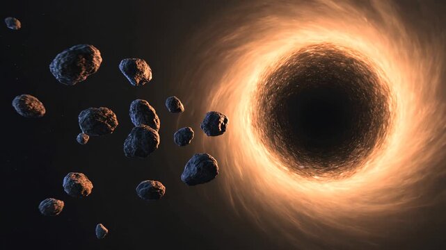 Cluster of ancient cosmic meteors drifting into the gravity well of a dark mysterious planet