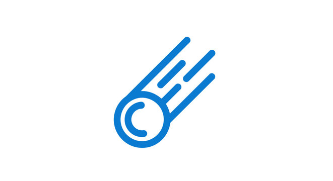 Blue comet falling star icon vector illustration.