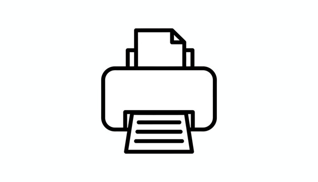 printer icon, line art printer, simple printer symbol, black printer logo