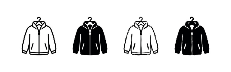 Puffer Jacket on Hanger Icon Set © liubomir118809