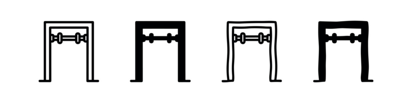Car engine piston and cylinder icon set. Automotive internal combustion engine parts, vector illustration.
