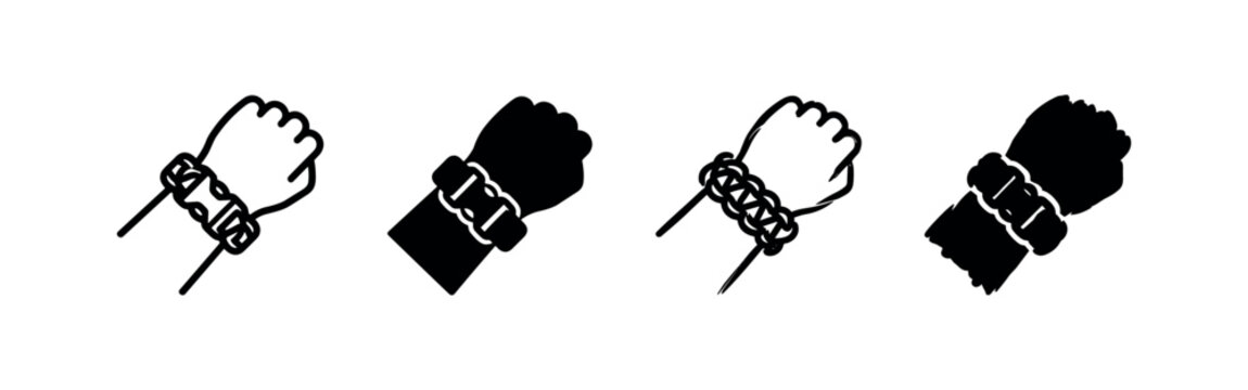 Paracord Bracelet Icon Set