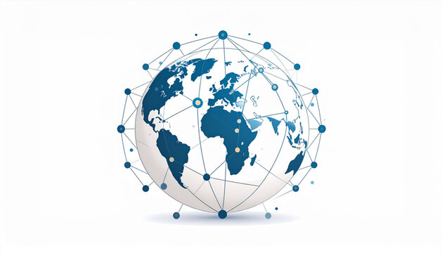 Flat globe network icon