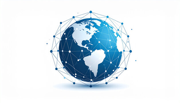 Flat globe network icon