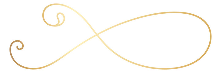 Fototapeta premium PNG Elegant gold decorative swirl on transparent background