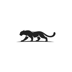Fototapeta premium Prowling Panther Silhouette logo flat vector icon design