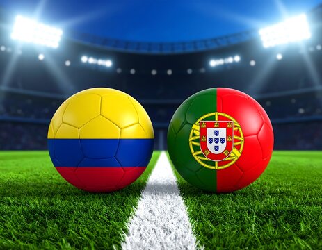 Colombia versus Portugal Football World Cup 2026 group match concept