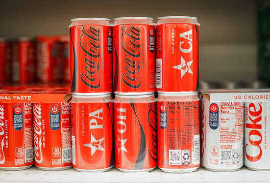Limited-edition 7.5-ounce Coca-Cola Zero Sugar mini-cans, released as part of the "America 250" series in Philadelphia, Pennsylvania, USA, on June 3, 2026.