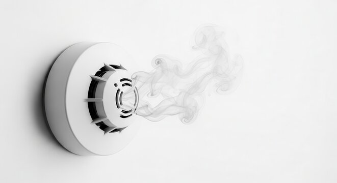 Smoke Detector Alarm On Wall.
