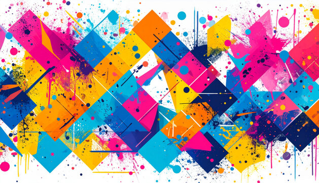 Flat geometric mosaic vector