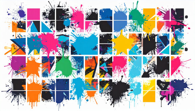 Flat geometric mosaic vector