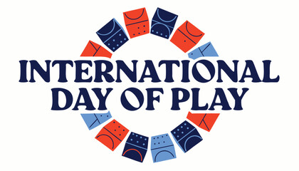 Obraz premium International day of play logo with colorful geometric block shapes
