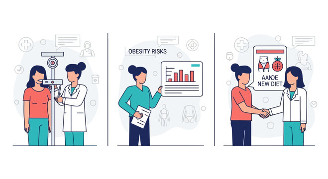 Obesity management and weight loss consultation with medical doctor