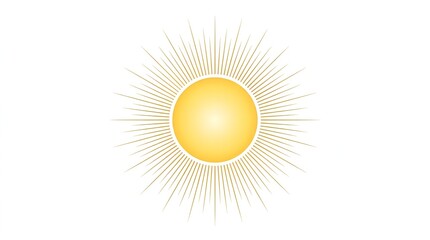 Fototapeta premium Minimalist Abstract Geometric Sun Circle on White Background