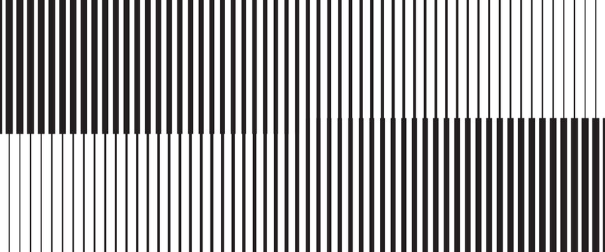 Half tone line pattern. Faded halftone black lines. Fading gradient background. Horizontal abstract geometric texture with parallel stripes. Gradient pattern. Vector illustration on white background