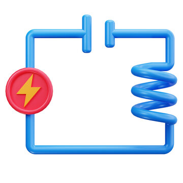 Series AC Circuit 3D Illustrations