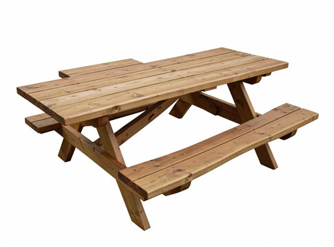 Natural Wood Picnic Table
