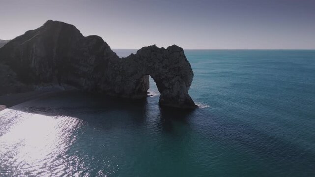 *Drone View of Durdle Door on the Jurassic Coast, Dorset, UK.