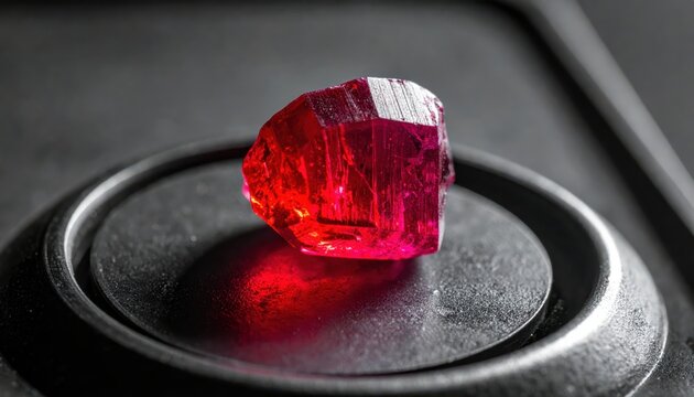 Vibrant Raw Uncut Ruby Gemstone Showing Hexagonal Prisms and Deep Red Color