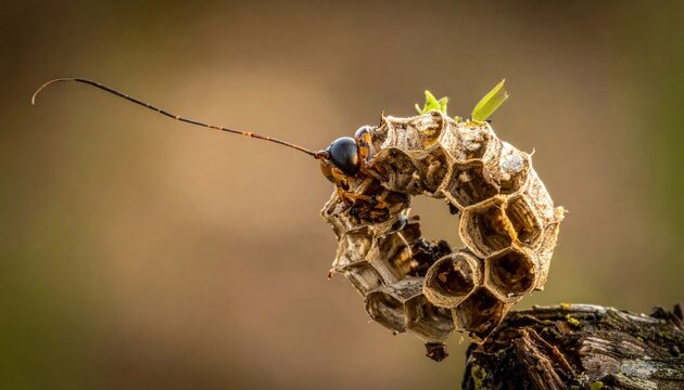 Caddisfly Larva Building Protective Case From Debris In Macro Nature Photography