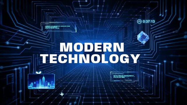 Circuit board patterns form a complex digital tunnel that represents the advancement of modern technology and connectivity in the global data landscape.