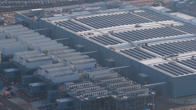 Groningen, Netherlands - 20 January 2026: Aerial View of Google Data Center Construction at Westpoort Groningen