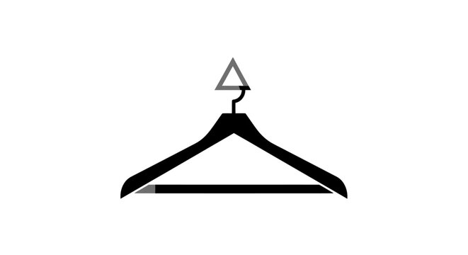 Black plastic coat hanger isolated.