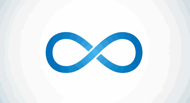 A blue infinity symbol representing the concept of eternal time and endless space