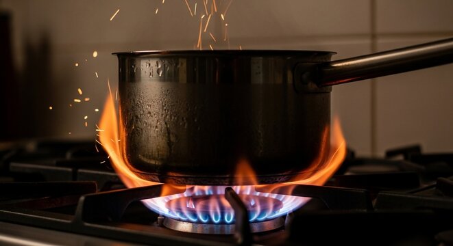Cooking pot flame