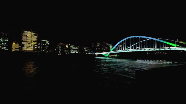 築地大橋のイルミネーション