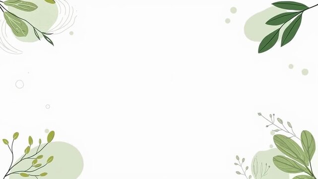 Modern Minimalist botanical presentation background with Abstract Green Leaves and Minimal Design