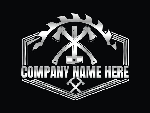 Illustration carpenter Logo deign template